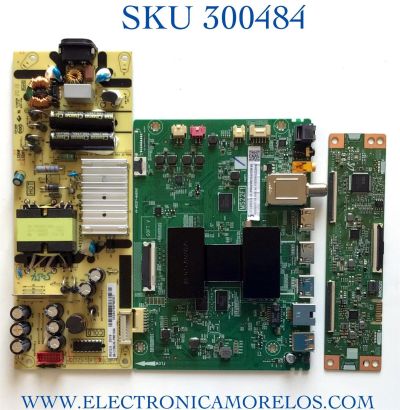 KIT DE TARJETAS PARA TV TCL MAIN 08-MS22F03-MA300AA / 40-MS22F1-MAB2HG / 08-MS22F03-MA200AA / V8-ST22K01-LF / FUENTE 08-L12NLA2-PW210AA / CCP-508 / E148158 / T-CON 43S421 / E89382 / MODELO 43S421